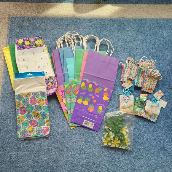 Pastel Springtime Easter Gift Bag and Party Decor Bundle Spring Easter Decor - Picture 2 of 10